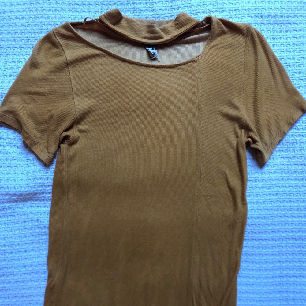 Free People shirt, mustard, asymmetric
